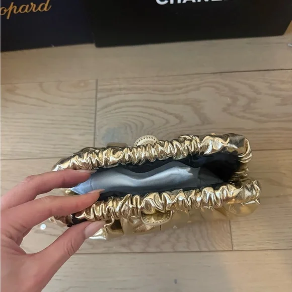 Olga Berg Shimmering Gold Clutch - Picture 3 of 5